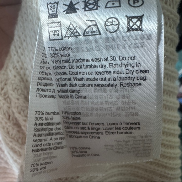 Allsaints Kadine Funnel Roll Neck Sweater Hush Pink Size Small Cotton Wool - Picture 10 of 11